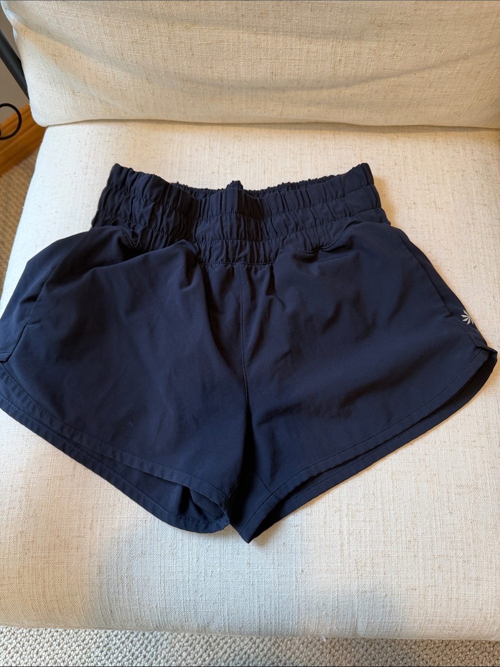 Athleta Girl Navy Athletic Shorts with High Elastic Waistband - Picture 4 of 4